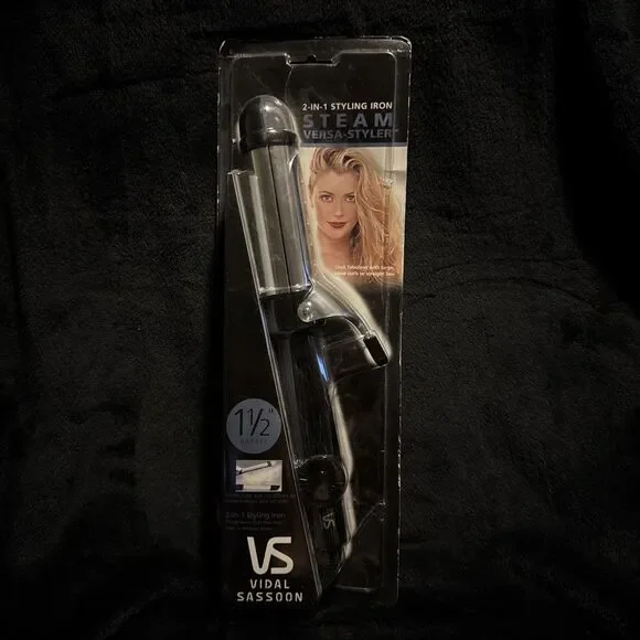 Vintage 2002 Vidal Sassoon 1 1/2 In Barrel 2 in 1 Styling Curling Iron VS150C