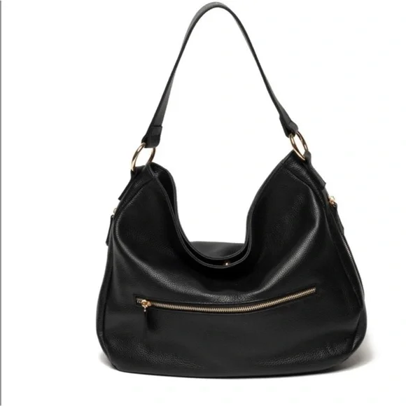 Laggo The Taylor Black Pebble Leather Bag