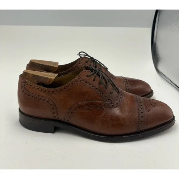 Charles Tyrwhitt Mens Leather Oxford Dress Shoes Brown Size 9‎