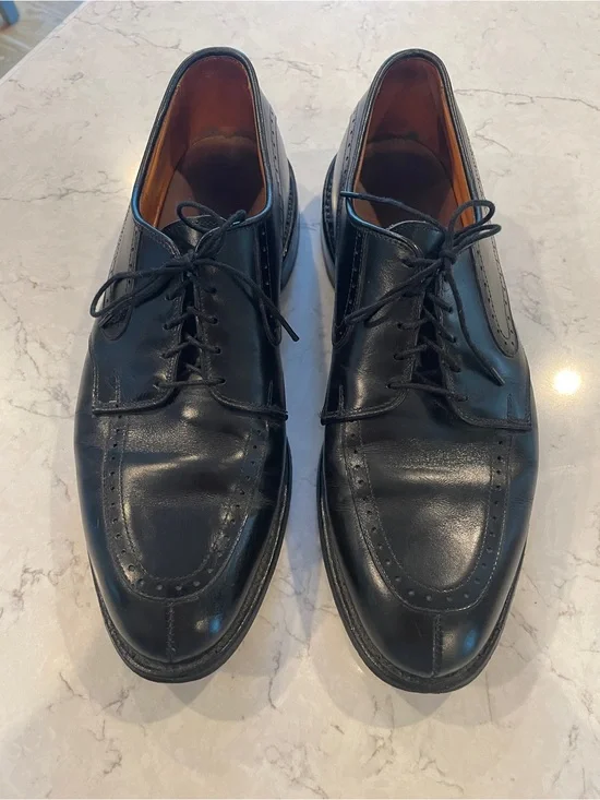 Allen Edmonds Black Leather Lace-Up Derbys