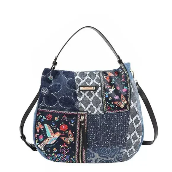 Nicole‎ Lee USA Bosque De Amor Denim Hobo Bag