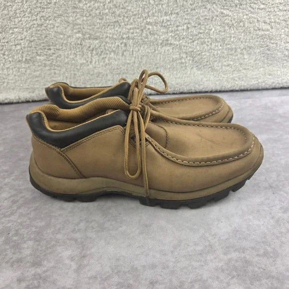 State Street Mens Tan Moc Toe Oxford Shoes Lace Up Lug Sole Size 9 S1516