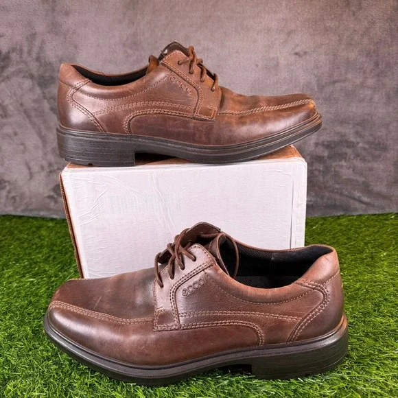ECCO Brown Leather Bicycle Toe Derby Oxford Shoes Mens‎ size US 7-7.5 EU 41