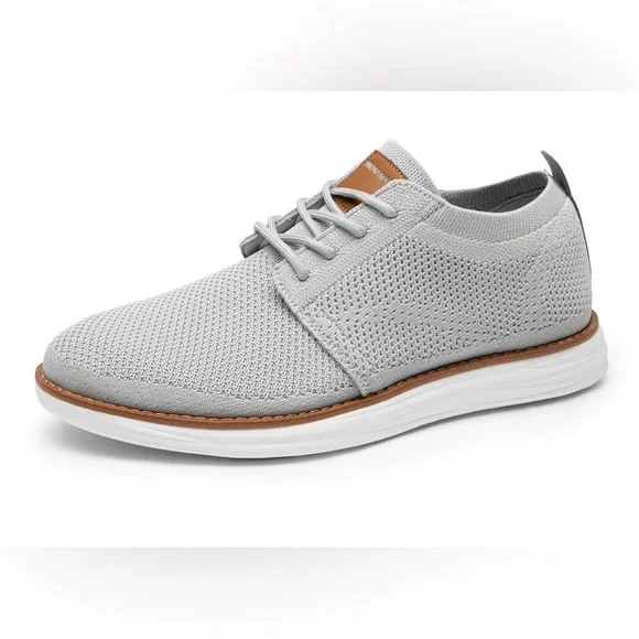 NWOB Bruno Marc Grand 01 Men's Light Gray Knit‎ Oxfords