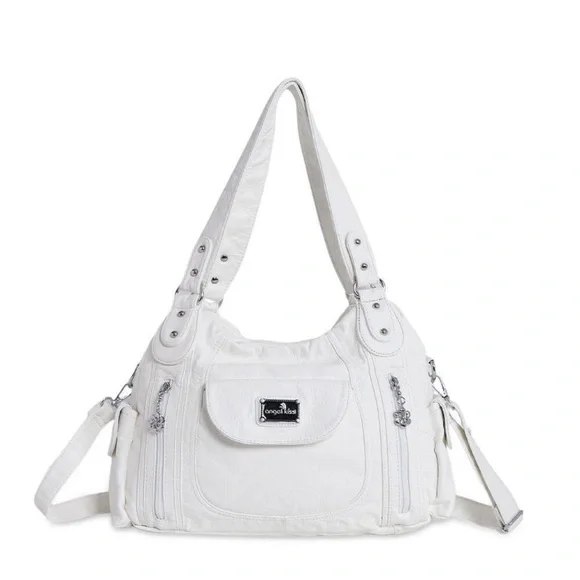 Large Shoulder Tote Purse – Multipocket Faux Leather Satchel Hobo Purse new