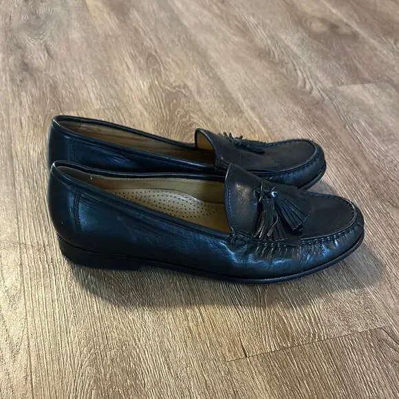 Cole‎ Haan Black Leather Tassel Loafers Size 9.5