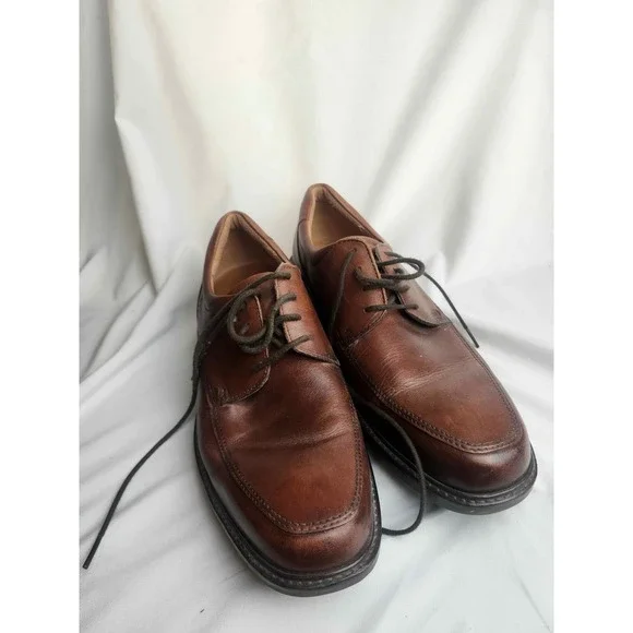 ECCO Mens Brown Leather Bicycle Toe Derby Shoes Size 11 US