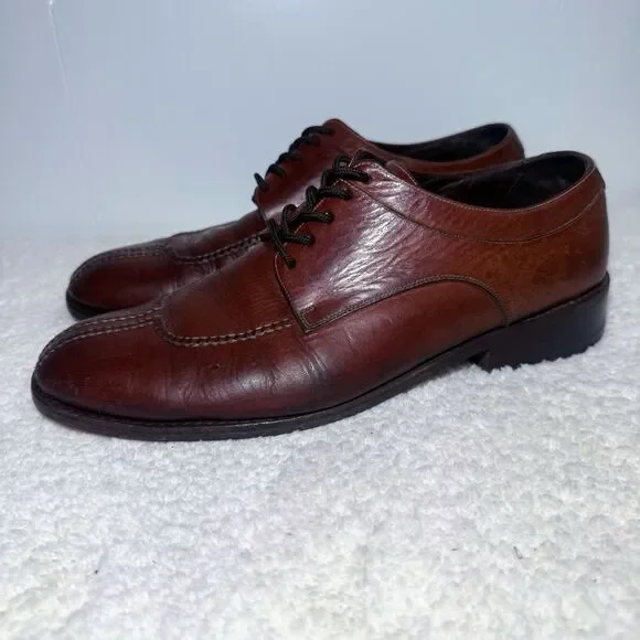 Cole Haan Collection Men's Brown Leather Split Apron Toe Oxford Shoes Size 10D