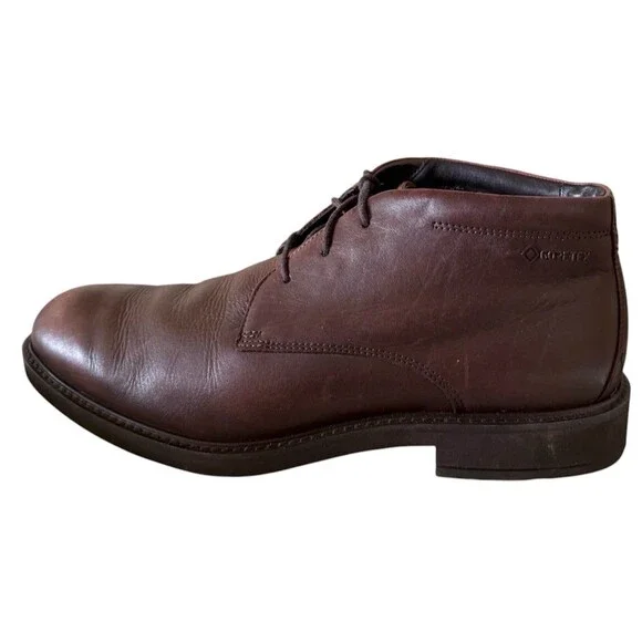 Ecco Vitrus III Brown Leather GoreTex Lace Up Ankle Boots Men’s Size 8 Eu 42