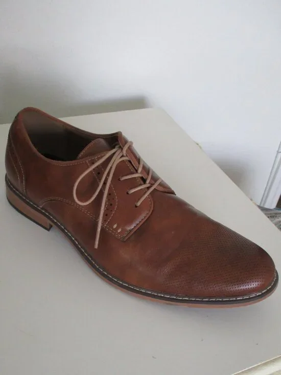 Steve Madden Ortholite Mens Tan Leather Lace-up Casual Oxford Shoe - Size 13M
