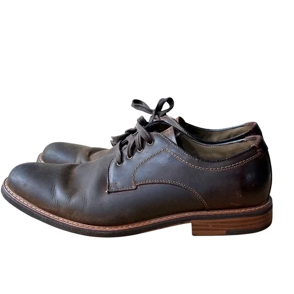 G H Bass Mens Dark Brown Leather Oxford Lace Up Dress Shoes Size 12M‎