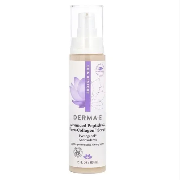 Derma E Advanced Peptides & Flora Collagen Serum 2 oz., New