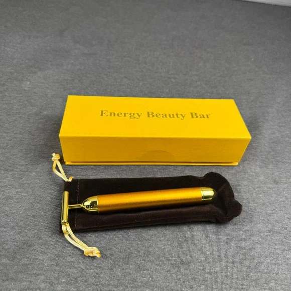 Angel Kiss 24K Golden Energy Beauty Bar Facial Massager‎ T Bar Wand Gold