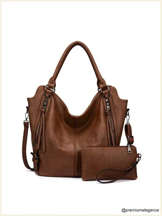 PU Leather Hobo Bag with Adjustable Strap Large Capacity Tote