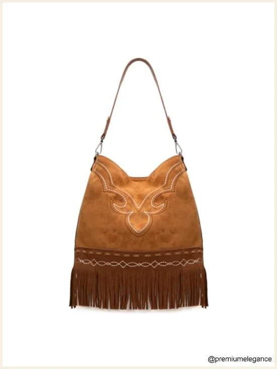 Montana West Fringe Suede Hobo Bag for Women Top Handle Shoulder