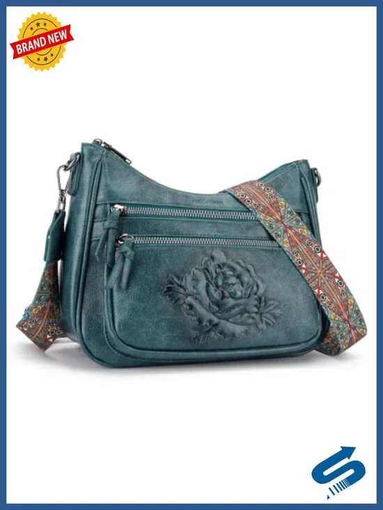 Vegan Leather Crossbody Hobo Purse with Adjustable Strap & Multi Pockets