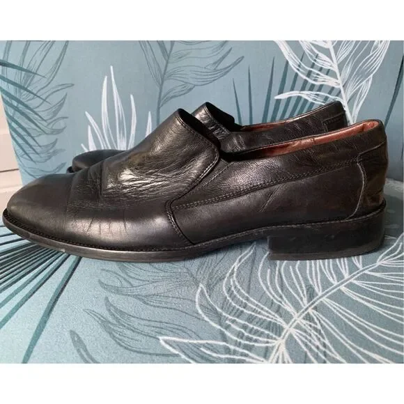 Johnston & Murphy LOAFER Black Leather Slip On Dress Shoes mens 13 M