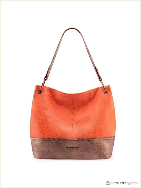 Vegan Leather Hobo Shoulder Bag with Back Pocket