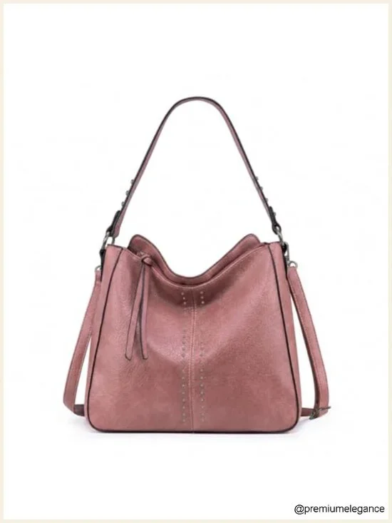 Faux Leather Hobo Bag Crossbody Purse with Detachable Strap Large Capacity