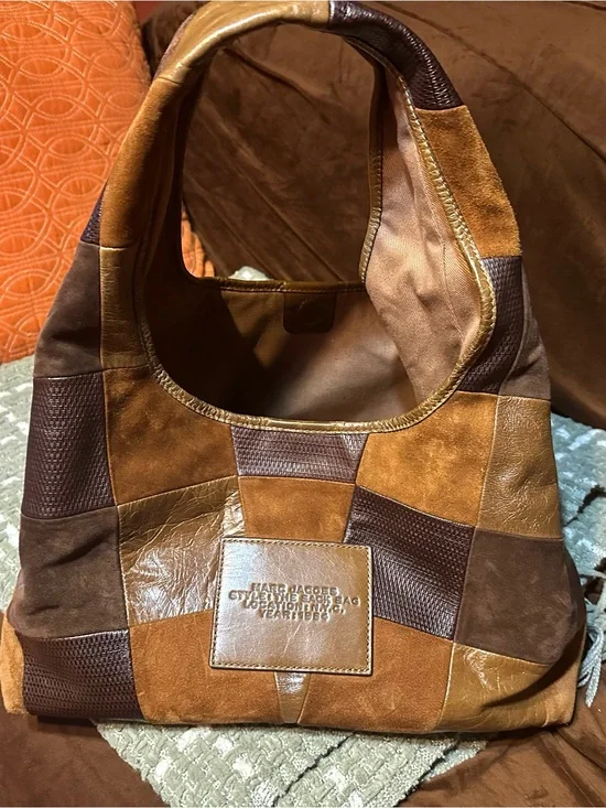 Patchwork Brown Leather & Suede Shoulder Bag by Marc Jacob