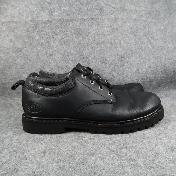 Skechers Shoes Mens 10 Tom Cat Derby Oxfords Chunky Lug Sole Work Leather Black