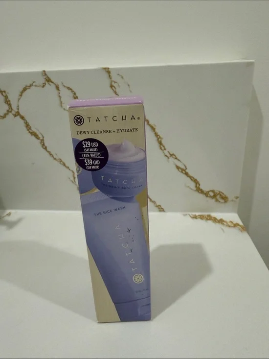 Tatcha Dewy Cleanse + Hydrate Rice Wash - Lavender Packaging