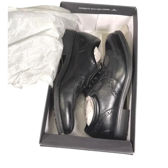 Rockport 9 Black Leather Wingtip‎ Oxfords Waterproof Essential Details V73842