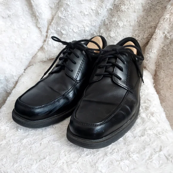 Nunn Bush Black Comfort Gel Leather Oxford Career Office Formal Holiday Church