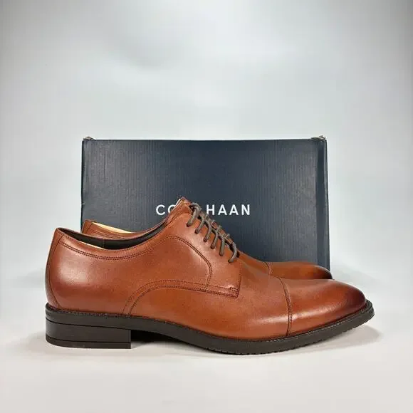 Cole Haan Modern Essentials British Tan Oxford Dress Shoes C34138 Mens Size 9.5M