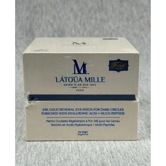 Latoua Mille 24K Gold Renewal Eye Patches Dark Circles Hyaluronic‎ Acid New