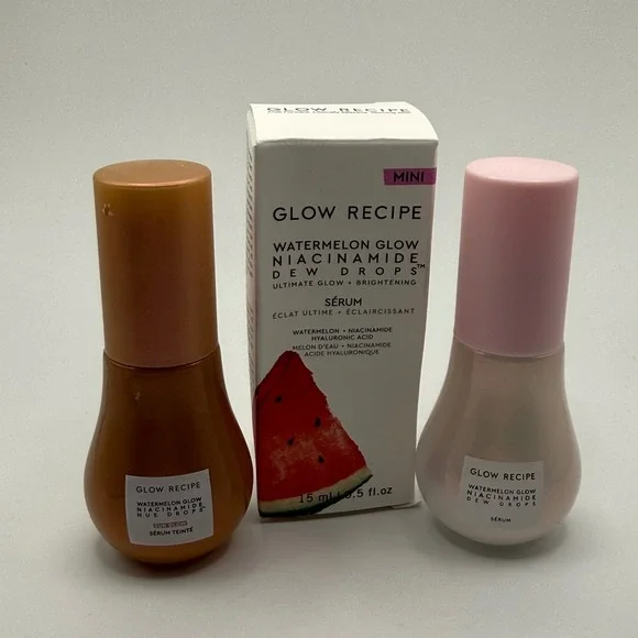 Glow Recipe Watermelon Glow Niacinamide Dew Drops and Hue‎ Drops Serum Set