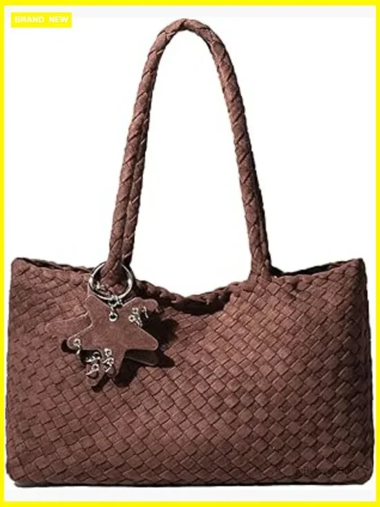 Woven Tote Hobo Bag, Faux Leather Shoulder Handbag with Wallet