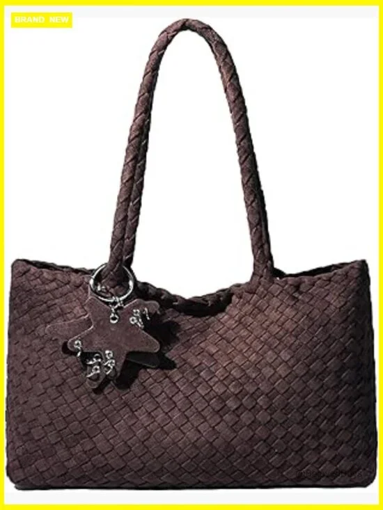 Woven Hobo Bag, Faux Leather Tote for Women, Large Capacity Shoulder Bag with