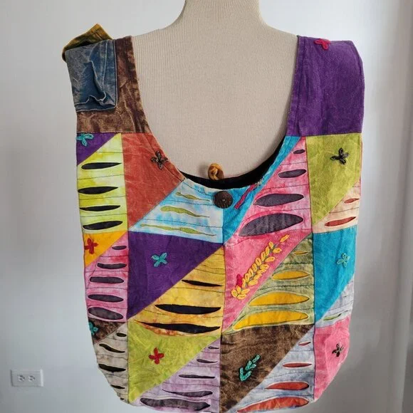 Boho Bag Multi Print Crossbody Patchwork Hippie Floral