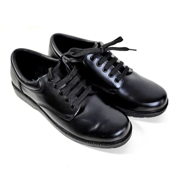 SlipLess Shoes Men Work Shoes Leather Black Size 7.5