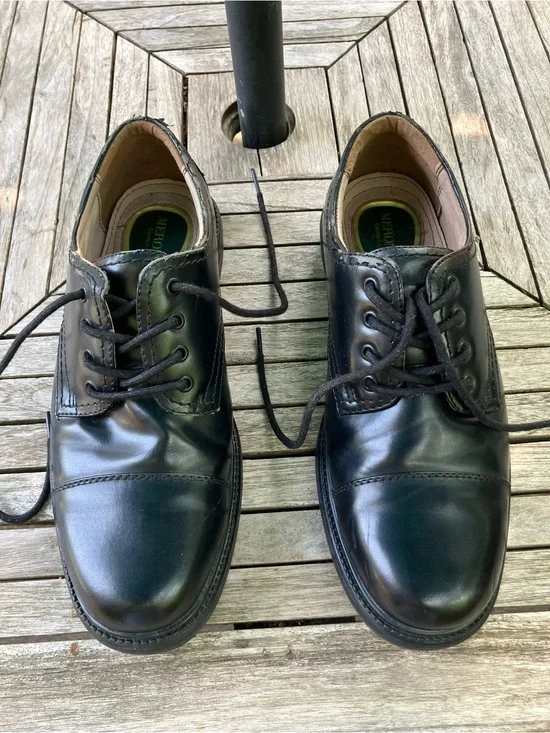 Merona Black Leather-like Derby Dress Shoes