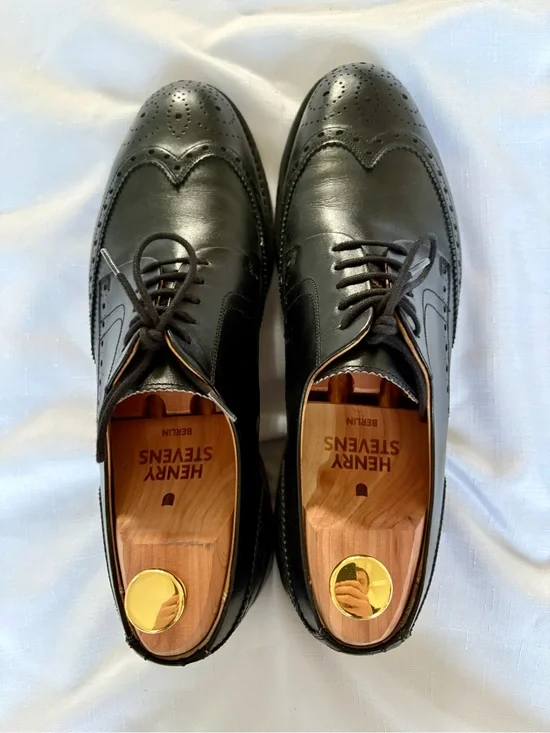 Henry Stevens/Shoepassion Black Wingtip Derby - Size Men’s US9 - Goodyear Welted