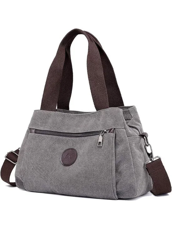 Stylish Canvas Crossbody Handbag for Women | Multi-Compartment Tote Satchel