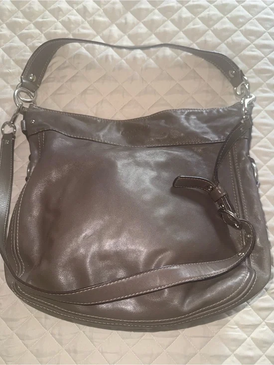 Coach Metallic Brown Leather Hobo Bag