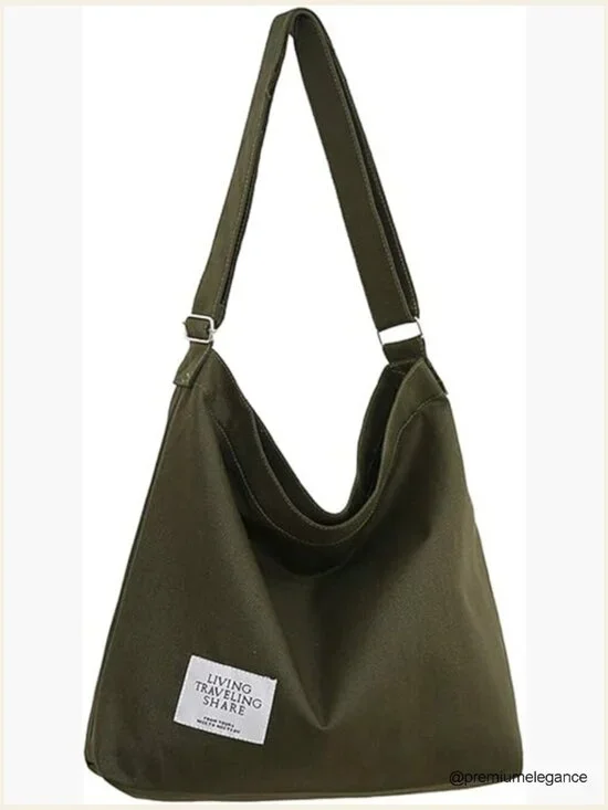 Retro Large Canvas Hobo Crossbody Handbag Casual Tote