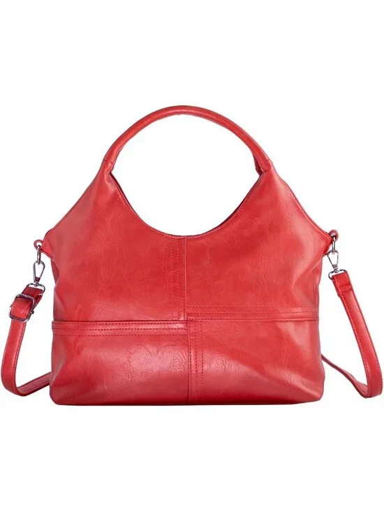 Medium Vegan Leather Satchel Bag, Adjustable Shoulder Strap, Casual Hobo Handbag