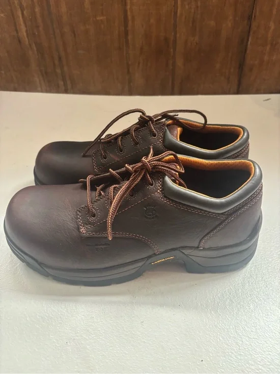 Carolina Men's Braze Composite Toe Work Oxfords dark brown leather size 9.5 2E