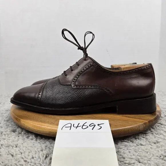 Mezlan Mens 10M Nicola Brown Leather Cap Toe Brogue Casual Oxford Dress Shoe