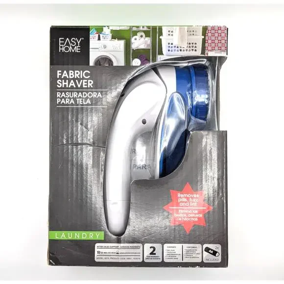 EASY HOME Fabric Shaver Lint Remover Blue White Adjustable Speeds NEW