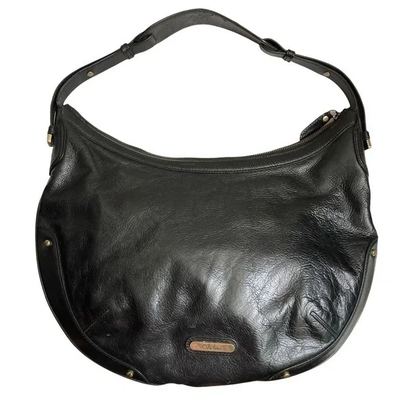 Cole Haan black leather hobo bag