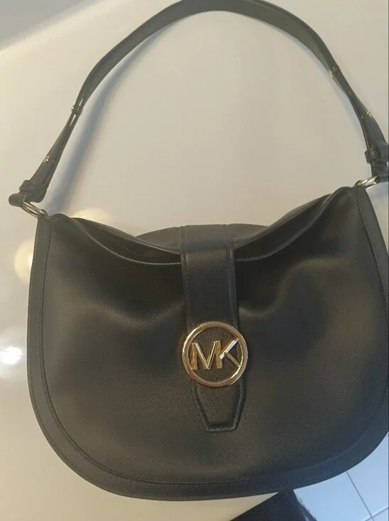 NWT Michael Kors Gabby Hobo Shoulder Bag - Black Vegan Leather