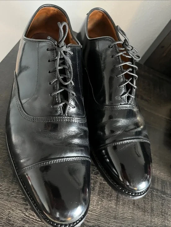 $400 Allen Edmonds Fifth Avenue Classic Black Cap-Toe Oxford Dress Shoes 9.5
