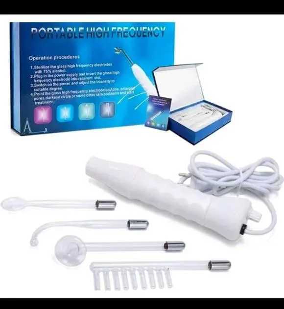 Portable High Frequency Skin Care Therapy Wand Machine Handheld Acne Treatment