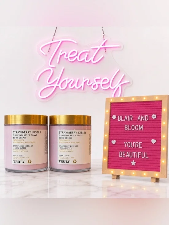 Truly Beauty Strawberry Kisses Plumping After Shave Body Cream Bundle