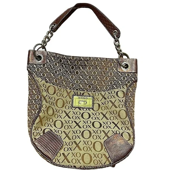 Xoxo vintage hobo shoulder bag purse brown gold 90s shoulder purse